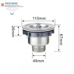 Kaasaegne 110 mm harjatud roostevabast terasest valamukurn/sifoon 1-1/2 tollise &auml;ravoolu&uuml;hendusega k&ouml;&ouml;givalamule Lihtne paigaldus (as the picture,Stainless Steel)