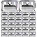 100 tk roostevabast terasest seinapaneeli pandla &uuml;hendusklamber kinnitusklamber m&ouml;&ouml;bliriistvara integreeritud plaadi kinnitusosa kinnitus puit (Silver,4.30X3.20X0.40CM) h&otilde;be