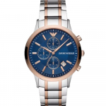Emporio Armani AR80025 Kahev&auml;rviline kronograafiga meeste k&auml;ekell 43mm Heleroosa