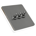 LangYeao Messingist L&uuml;liti Valgusti Seinal&uuml;liti Roostevabast Terasest Paneel UK Standard Elektrilised Metallist Retro L&uuml;litid ja Pistikupesad (as the picture,86mm*86 mm&UK Standard)