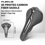 Plselis T&auml;iss&uuml;sinikkiust Sadul 3D-prinditud Jalgrattaseljatugi Maanteejalgratta Sadul Jalgrattatarvikud Kerge Mugav Seljatugi Carbon must