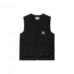 Carhartt WIP SS24 Skyton Vest Kootud Ruudukujuline Silt Press-kinnitus &Uuml;mar kaelus Vest Meeste vestid Must I032989-89-XX M