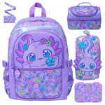 Smiggle seljakott lastele 1.-6. klassile Kerge Hingav Ergonoomiline Roosa Koolikott mitme taskuga pencil bag (22.5*12.5cm)