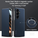 Samsung Galaxy Z Fold 8 Ultra 7 6 jaoks S&uuml;sinikkiust Mustriga Nahast Magsafe Kaanega &Auml;ri Aknavaatega Klappkaas Galaxy Z Fold8 Ultra sinine
