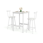 Baarilaud ja taburetid koos jalatugedega, metallraam, t&ouml;&ouml;stuslik stiil, sobib s&ouml;&ouml;gituppa, elutuppa jne, valge. 60cm*60cm*92cm 60 x 60 x 92 cm valge