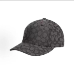 coach Jacquard pehme krooniga nokkm&uuml;ts, kogu pinnal toon-tooniline C-logo taaskasutatud kangast, kumer nokk, s&ouml;emust must, vaikne luksus, UV-kaitse, isa m&uuml;ts adjustable must