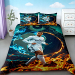 CR7 tekikoti komplekt Jalgpall Cristiano Ronaldo Voodipesu komplekt Mugavaks ja hingavaks magamistoaks S&uuml;nnip&auml;evakingitused 135x200cm blue