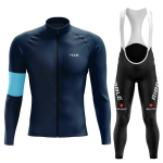 HUUB Meeste pikavarrukaline jalgrattas&auml;rgi komplekt Kompressioon Kiiresti kuivav Hingav Piima siid Maanteeratta riided Medium blue