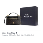 COACH Kunstnahast Ja Lehma Nahast K&auml;ekott V&auml;ike Naiste Pruun Ja Must CEO23-IMXAQ One Size 4 black