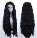Plaatinablond laine parukas S&uuml;nteetilised pitseservaga parukid naistele Pikk loomulik laine pitsiga juustega Valge Must Roosa parukas Lahtine lokk Cosplay 26inches&Lace Front black