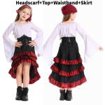 Keskaegne Piraadi Pere Kost&uuml;&uuml;mikomplekt Rufflepikkude Kleitidega Halloweeni Cosplayks Child White,S black
