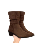 Vintage Terava Ninaga Naiste Pahkluusaapad Moodsad Elegantsed Pehmed Suede Kingad S&uuml;gis Talv Madala Kontsaga Naiste L&uuml;hikesed Saapad D423 38