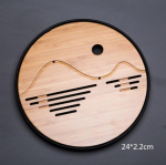 Kung Fu teekomplekt Naturaalsest puidust bambusest teealus ristk&uuml;likukujuline traditsiooniline bambusest teetoa laualaud Rectangle must