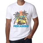 Meeste vintage T-s&auml;rk Graafiline T-s&auml;rk Summer Triangle Pescadero White XS valge