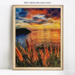 Teemanttikandid Meri p&auml;ikeseloojangu maastik Teemantmaal DIY t&auml;is&uuml;mmarguse ristpistega 20X30CM