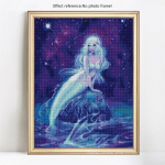 Teemanttikandid Loomade Teemantmaal T&auml;is&uuml;mar ristpistes T&auml;isekraan Merineitsi teemant 20X30CM