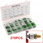 Kummist O-r&otilde;ngas 270tk R134A auto kliimaseadme tihenduskomplekt Kummist O-r&otilde;nga seibi tihendid plastikuga roheline