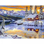 Teemanttikandid Talvine maastik Kristallteemantmaal T&auml;ielik &uuml;mmargune maastik Pilt Kodukaunistus 20X30CM