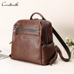 KONTAKT 100% ehtsast nahast vabaaja naiste seljakott t&uuml;drukutele Kvaliteetne naiste kooliseljakott mochila pruun