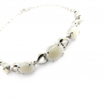 Les Tr&eacute;sors De Lily [G0802] - Bracelet Argent 'D&eacute;esse Opale' Blanc argent&eacute; (rhodi&eacute;) - 5 mm valge