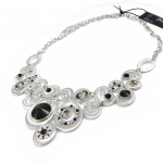 NOA [I2193] - Collier Cr&eacute;ateur 'Sissi' noir argent&eacute; must