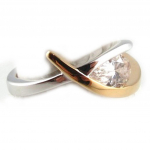 Bague Plaqu&eacute; Or 'C&acirc;lin' 2 tons 52 kuld