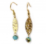 Les Tr&eacute;sors De Lily [L3024] - Boucles Cr&eacute;ateur 'Scarlett' turquoise dor&eacute; t&uuml;rkiissinine