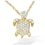 Les Tr&eacute;sors De Lily [L7065] - kullatud kaelakee  Turtle  valge kuld - 15x10 mm kuld