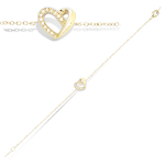 Les Tr&eacute;sors De Lily [M6235] - Bracelet Plaqu&eacute; or 'Love' blanc dor&eacute; - 10x10 mm kuld