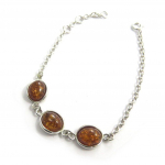 Les Tr&eacute;sors De Lily [N2290] - Bracelet Argent 'Inspiration' ambre cognac (rhodi&eacute;) - 10 mm pruun