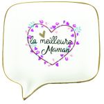 Les Tr&eacute;sors De Lily [R0488] - Keraamiline s&auml;ilitustass 'La Meileure Maman' valge roosa - 11. 5x11. 3x2 cm valge