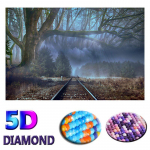 DIY teemantmaal Metsa maastik Ristpistes Raudtee maastik Teemantmaal 20X30CM