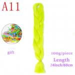 24-tollised Jumbo Braids Long Strands Ombre Crochet Braid S&uuml;nteetilised punutud juuksepikendused naistele A11