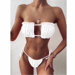 Bandeau bikiinikomplekt Seksikas bikiinip&uuml;ksid Biquini Push Up ujumistrikoo naiste mikrobikiinidest ujumiskost&uuml;&uuml;m S valge