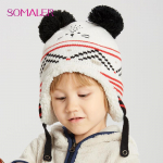 SOMALER V&auml;ikelapsed T&uuml;drukutele Poistele Talvised nokam&uuml;tsid lastele Paks soe m&uuml;ts polaarfliisvoodriga One Size valge