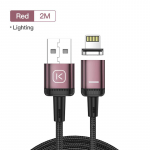 KUULAA magnetiline laadimiskaabel Kiirlaadimine USB-t&uuml;&uuml;pi C-kaabel Magnet mikro-USB-andmelaadimiskaabel telefonikaabel iPhone'i USB-juhtme jaoks for iPhone 2M punane
