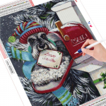 DIY teemantmaaling j&otilde;ulukoera pilt kivist teemanttikandist ristpistes looma k&auml;sitsi valmistatud kingitus Full Round (20X30CM)