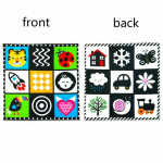 Vasts&uuml;ndinu multifilmide m&auml;nguasjad 2 k&uuml;lje mustriga pehmest riidest raamat Lapsed &otilde;ppivad hariv must/valge tunnetus, kahisev heli Ajaleht