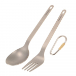 TOMSHOO titaanist lauan&otilde;ud Frok lusikaga s&ouml;&ouml;giriistade komplekt karabiiniga hoiukotiga Fork & Spoon