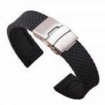 18mm 20mm 22mm 24mm silikoonrihmaga kokkupandav pannal Samsung Galaxy Watch6 Pro 45mm kiirkinnitusega kummist k&auml;ev&otilde;ru Kell 6 40mm 44mm kellarihm 20mm must