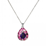 Loominguline ainulaadne tilgakujuline lilla kaelakee naiste sinisest v&auml;&auml;riskivist tilkuva &otilde;liga k&auml;sitsi valmistatud emailiga naiste kaelakee kampsuni kett lilla