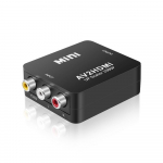 AV/RCA CVBS-HDMI-&uuml;hilduv adapter 1080P videomuundur Mini AV2HDMI-&uuml;hilduv adapteri teisenduskarp HDTV-projektori jaoks must