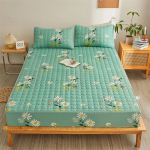 Puuvillane pehme voodipesu lina madratsi kate Paks tepitud voodikate Elastsed linad Paigaldatud lina kattemadrats libisemiskindel tolmukate 120*200cm