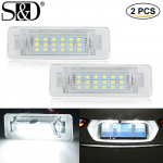 2tk Mercedes Benz W210 4D Sedaan W202 E300 E55 C230 LED numbrim&auml;rgi tuled Lamp 18SMD No Error 12V 6500K valge numbrituli