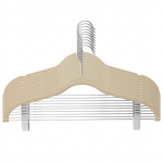 5/10 tk Liigutatavate klambritega riidepuud Velvet Ultra Thin No Slip Rack seelikup&uuml;kste riidepuud 10pcs beež