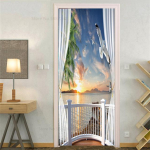 Mere rannaukse kaunistuskleebised Magamistoa Sissep&auml;&auml;s Poiste T&uuml;drukute Tuba 3D-tapeet Looduslik maastik Isekleepuvad koduseina kleebised Boys Room stickers