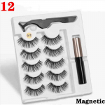 5 paari korduvkasutatavaid magnetripsmeid 5 paari Magnet Mink Eyelashes Magnetic Liquid silmapliiats ja Magnetic kunstripsmete ja pintsettide komplekt Style 12