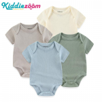 4-osaline Unisex Beebi &uuml;hev&auml;rviline Body, Pehme Puuvillane Vasts&uuml;ndinu Poisi T&uuml;druku Kombine L&uuml;hikeste Varrukatega Suvine V&auml;ikelapse riietus 3M