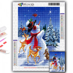 5D DIY Teemantmaaling J&otilde;ulupuu J&otilde;uluvana Lumemees Ristpistes Teemantkunst tikandid Mosaiik Home Deco Full Round 20X30CM