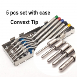 Dental Implant Osteotome Tool Dental Sinus Lift Lifting Tool Bended Tip Dental Lab Pusher dentist Tools 5 pcs convex with case